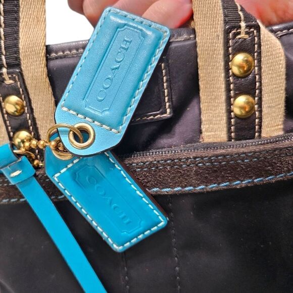 COACH Hampton Black Satin Mini Tote (No. AG5M-126) - Picture 3 of 12